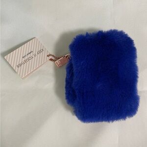 Anthropologie Blue Furry Earbud/AirPod Case